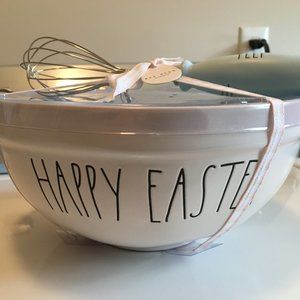 Rae Dunn Happy Easter Blue Mixing Bowl with Whisk